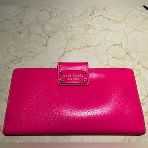 Kate Spade- Large Pink Leather Wallet